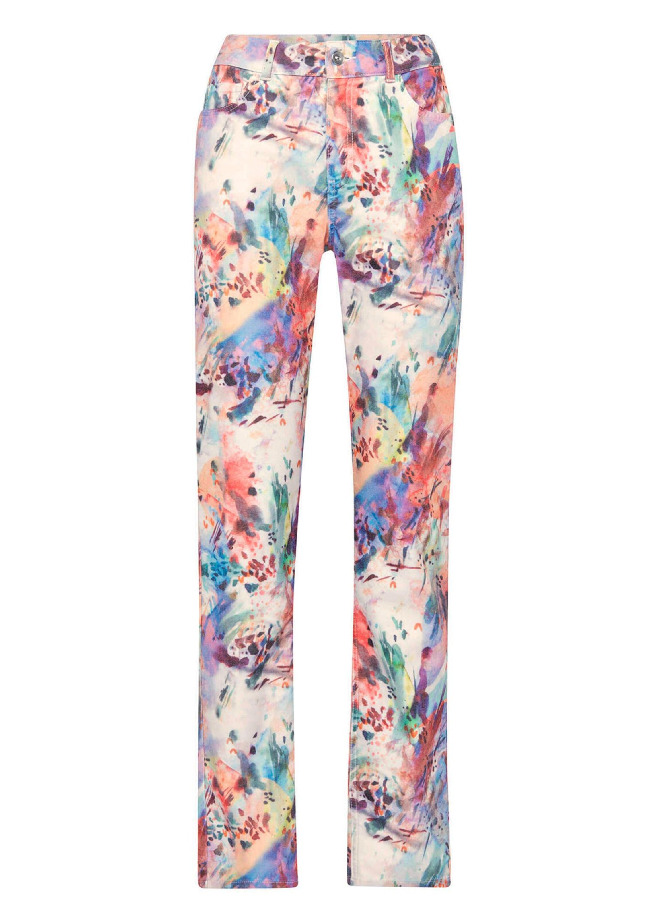 Pantalon imprimé à motifs floraux - blanc / à motifs - Gr. 26 de Goldner Fashion