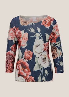 Kaschmir-Pullover mit modischem Blumenprint thumbnail 6