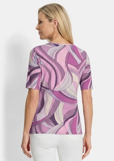 Shirt van viscose met een artistieke all-over print thumbnail 3