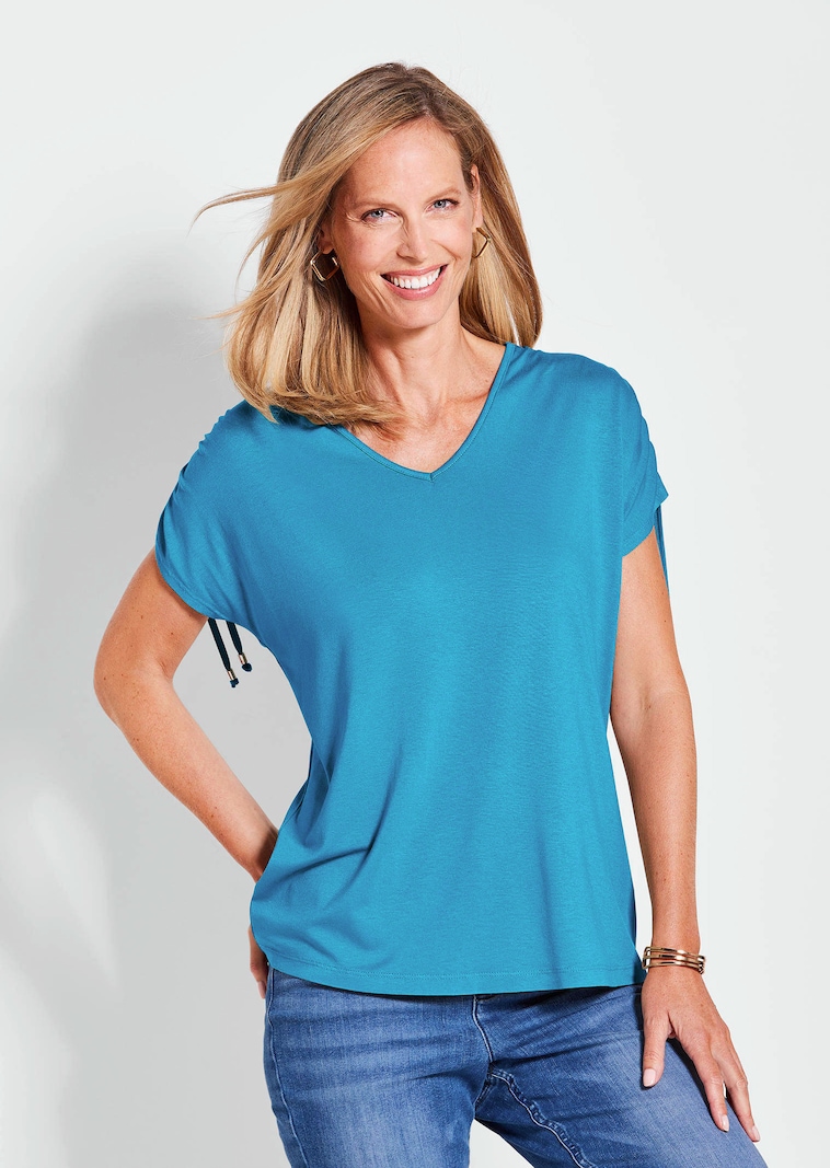 Shirt mit gerafften Ärmeln