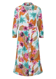 Hemdblusenkleid mit Leo Print und Blumen thumbnail 6