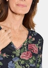 Gebloemd, jersey shirt met plooien thumbnail 5