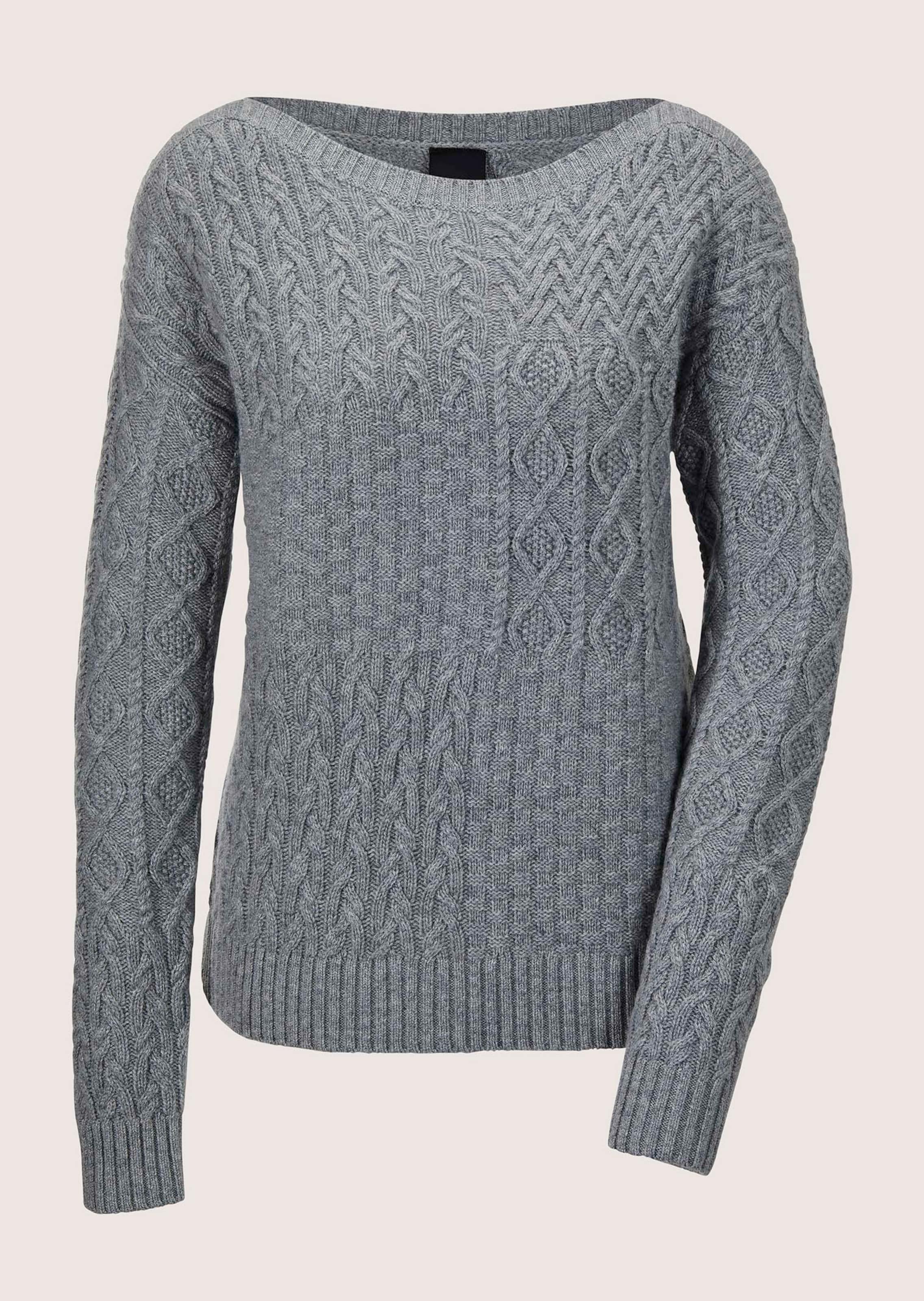 Cashmere jumper in stone grey / natural white / melange