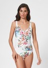 Swimming costume with drape effect and floral print thumbnail 1