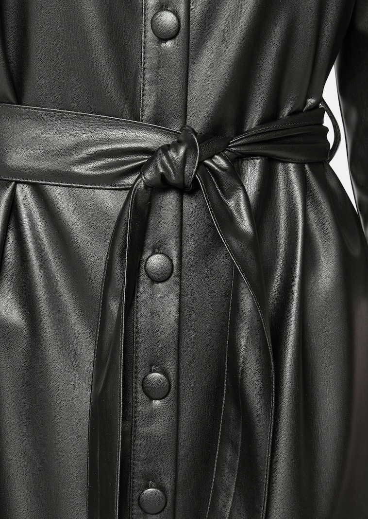 Imitation leather shirt dress in black | MADELEINE Fashion Imitation leather shirt dress in black | MADELEINE Fashion