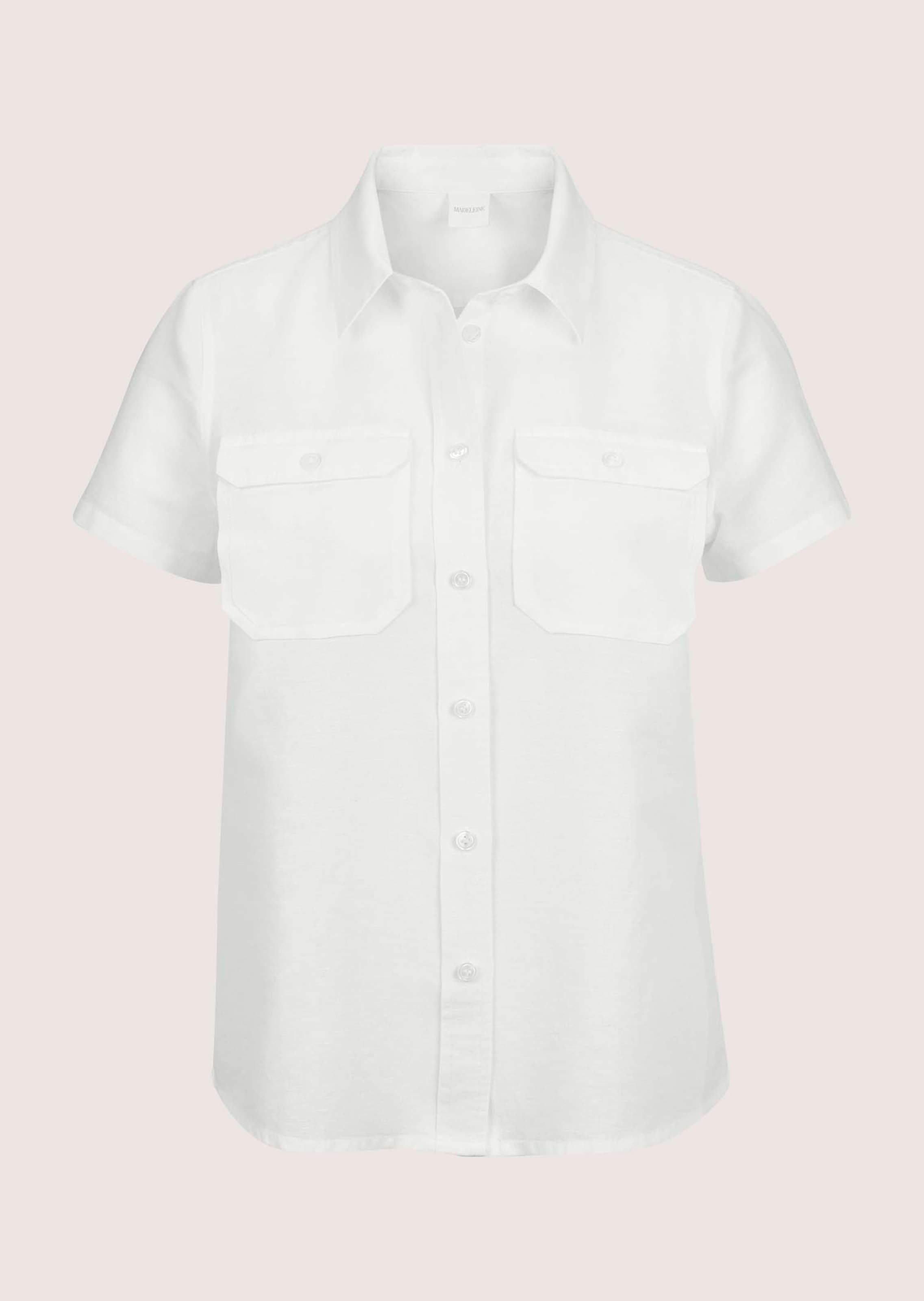 Kurzarm-Bluse mit Brusttaschen