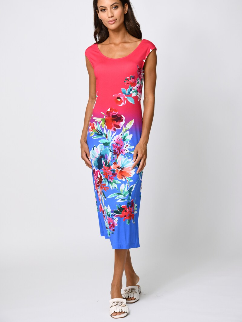 Kleid mit modischem Farbverlauf und Blumendruck
