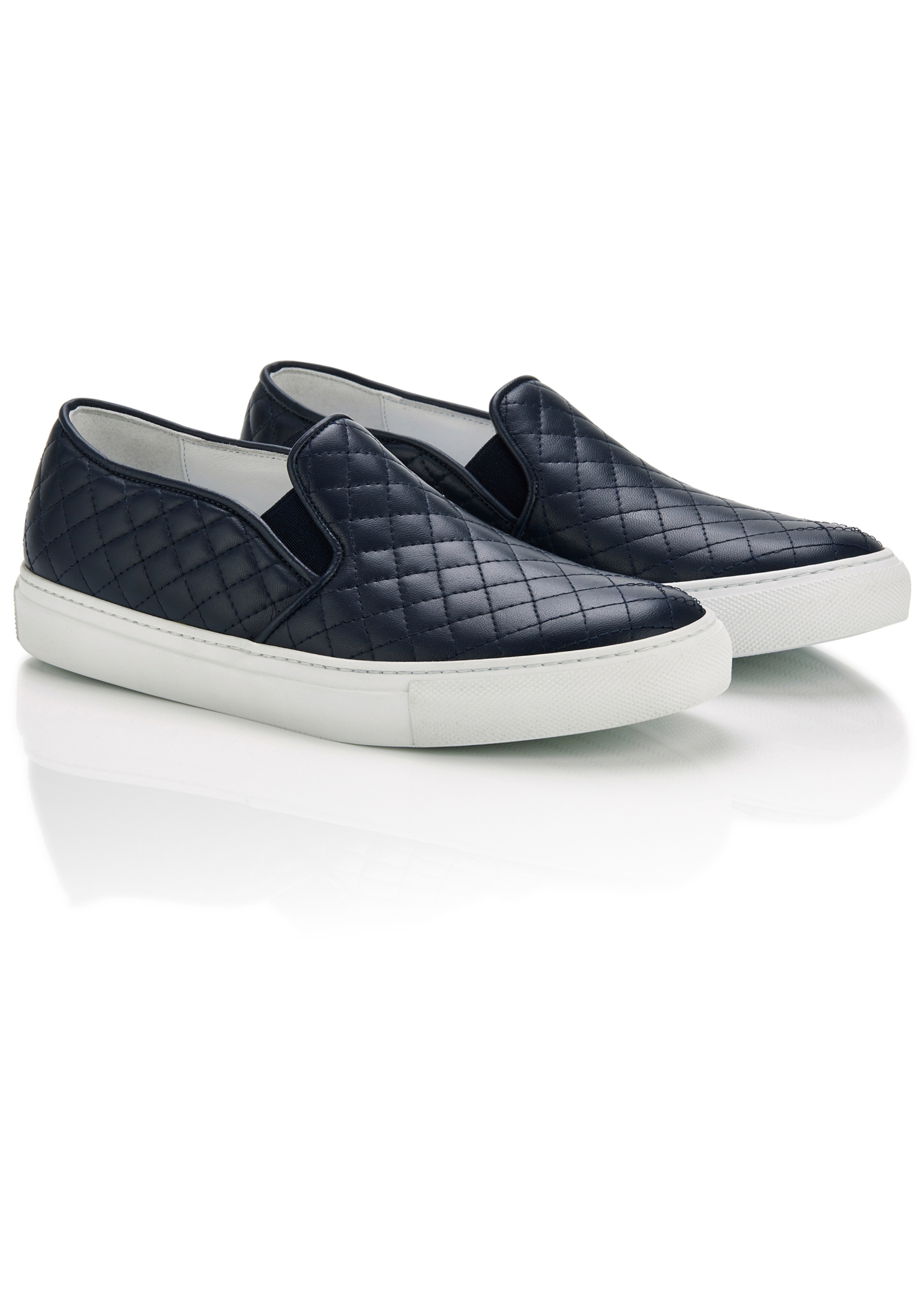 Slip-On aus gestepptem Leder