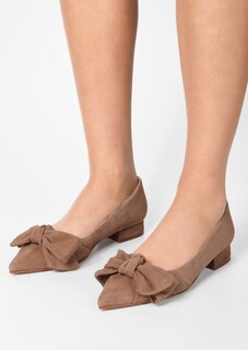 Wildleder-Ballerinas mit Deko-Schleife thumbnail 1