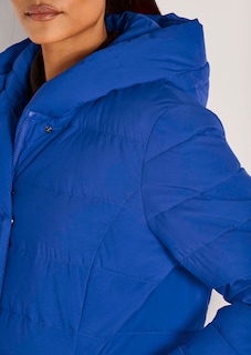 Lange Steppjacke mit Kapuze thumbnail 5