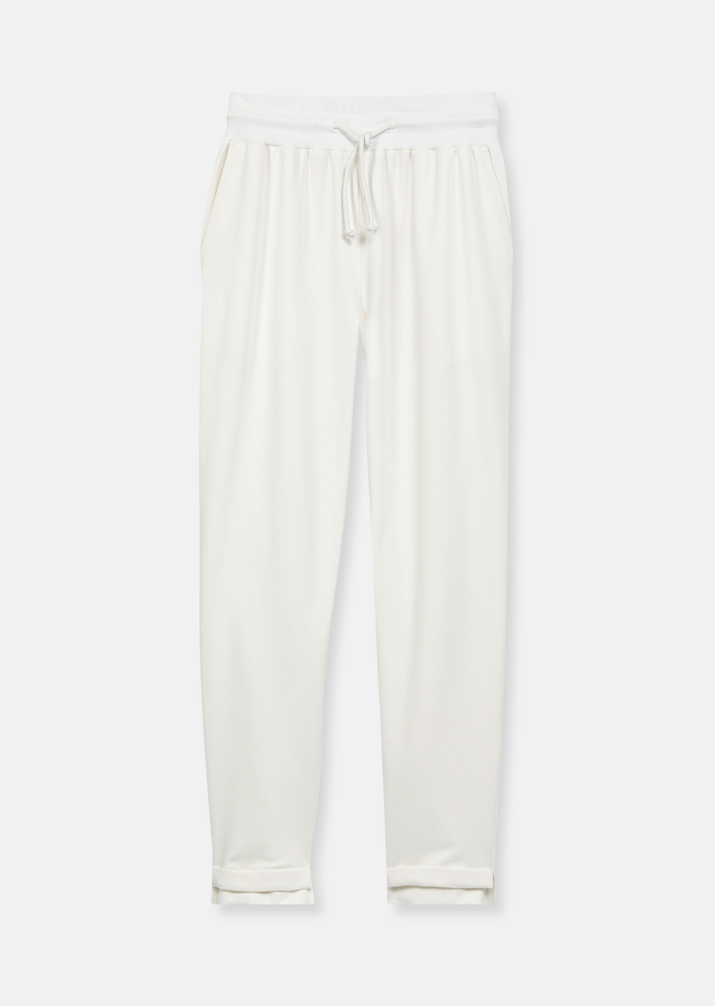 Fashionable jogging trousers with drawstring fastening