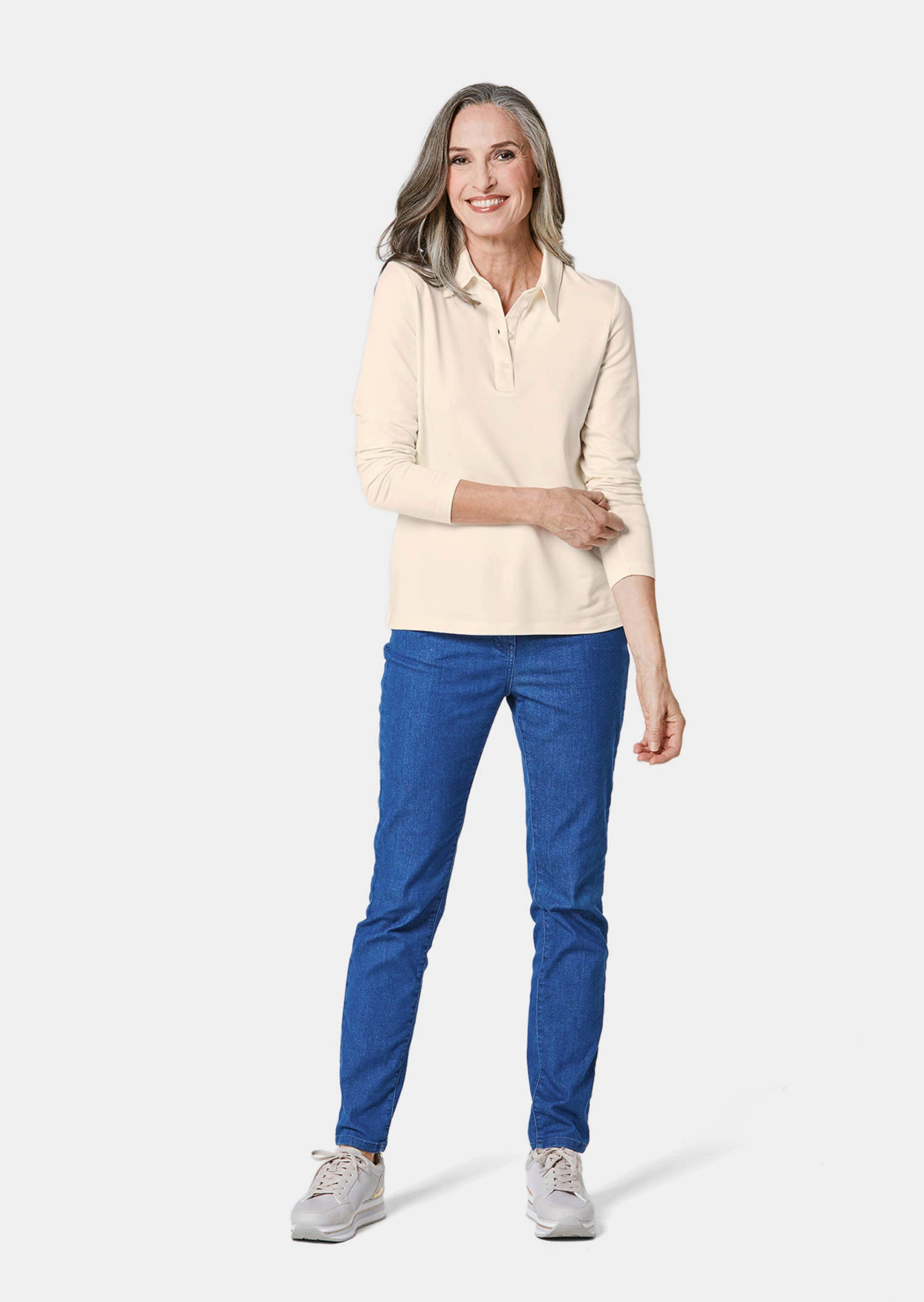Polo à manches longues - crème - Gr. 40 de Goldner Fashion