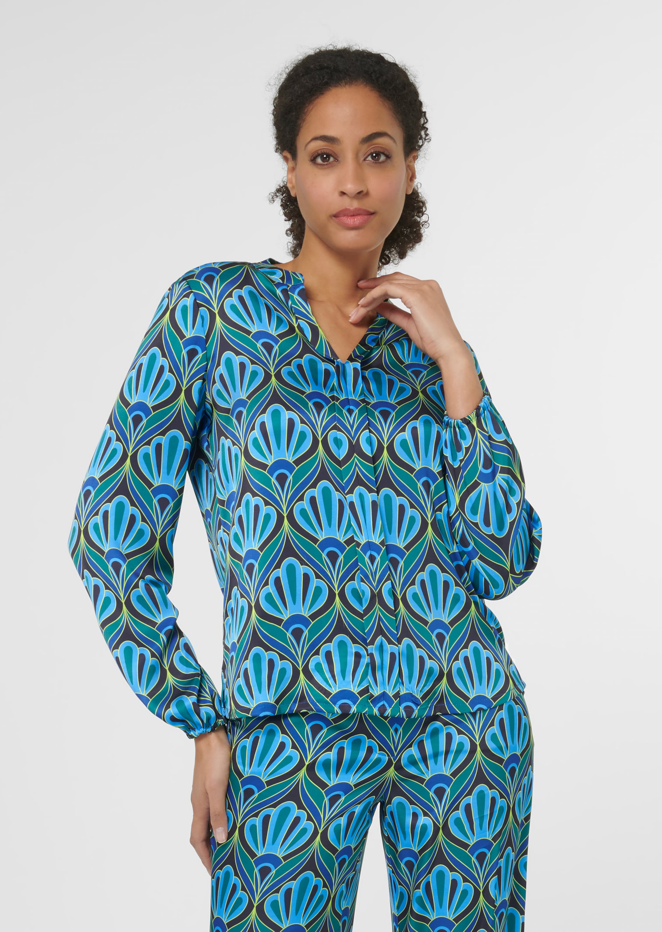 Bluse mit Retro-Print