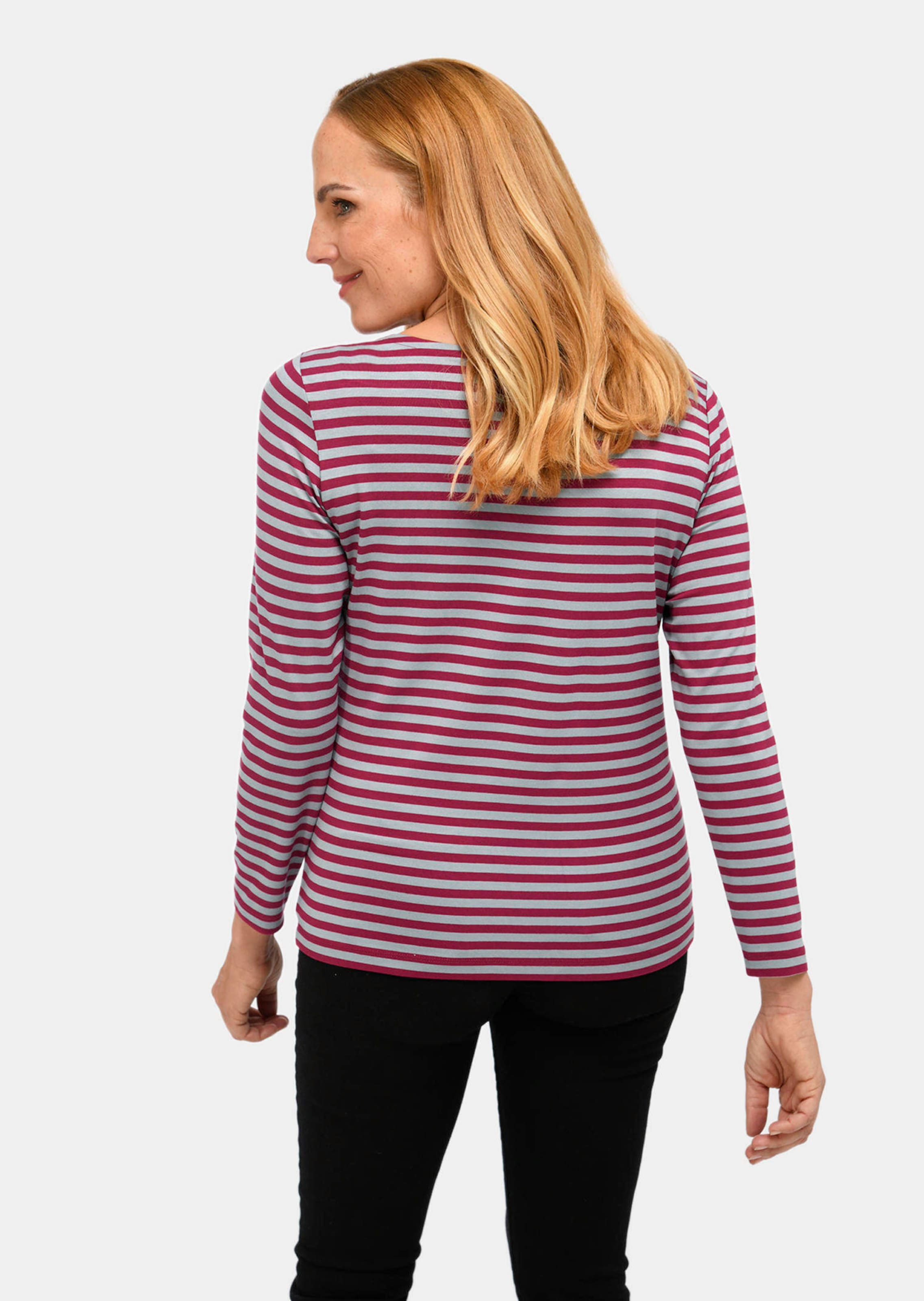 T-shirt à rayures multicolores - bordeaux / gris - Gr. 48 de Goldner Fashion