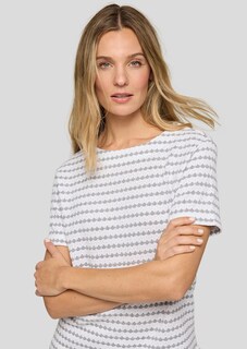 Pull à manches courtes en tricot structuré, avec coton thumbnail 7