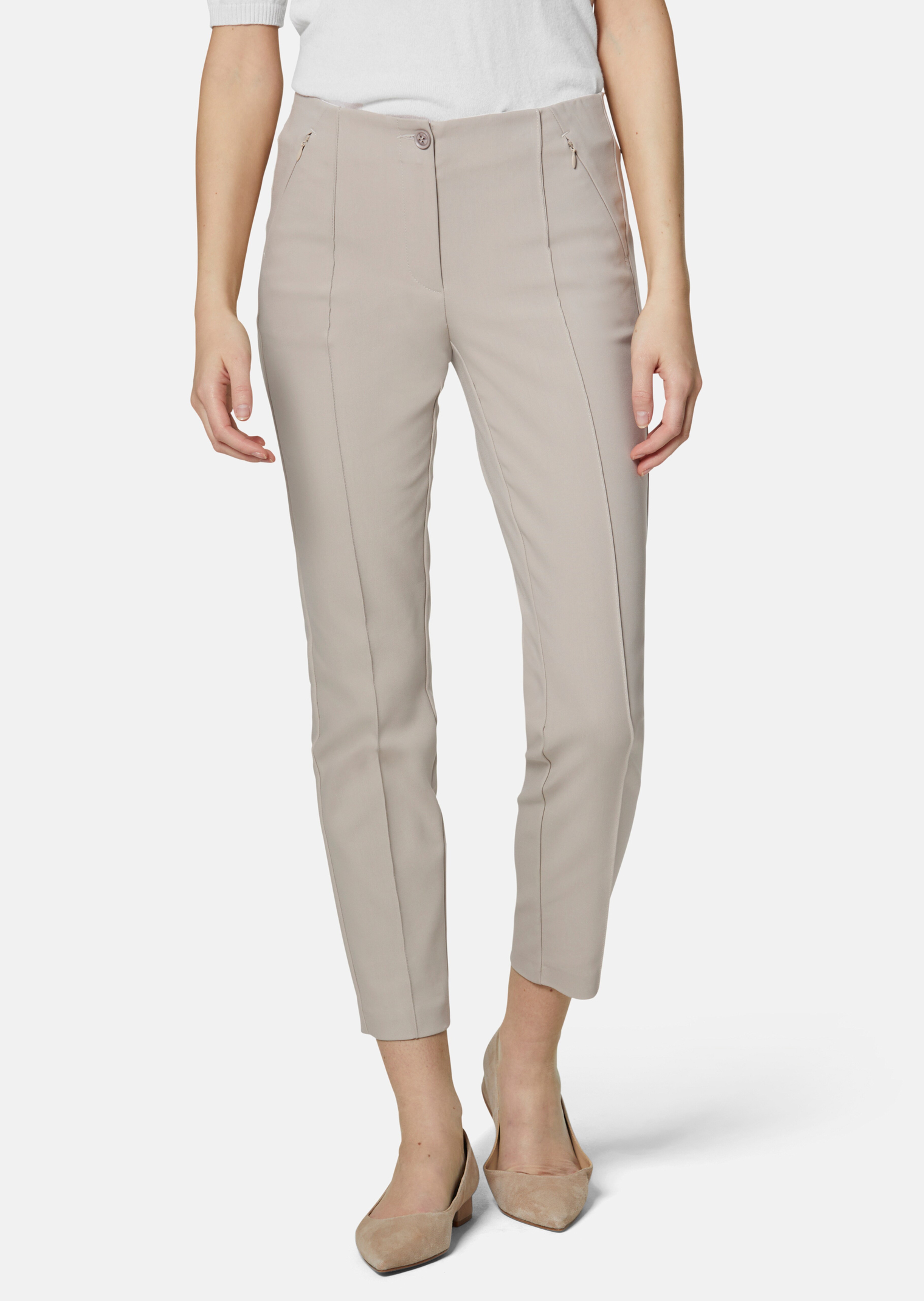 Schlanke Stretch-Hose mit Biesen