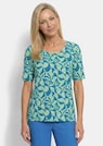 Shirt van viscose met bladerdessin thumbnail 1
