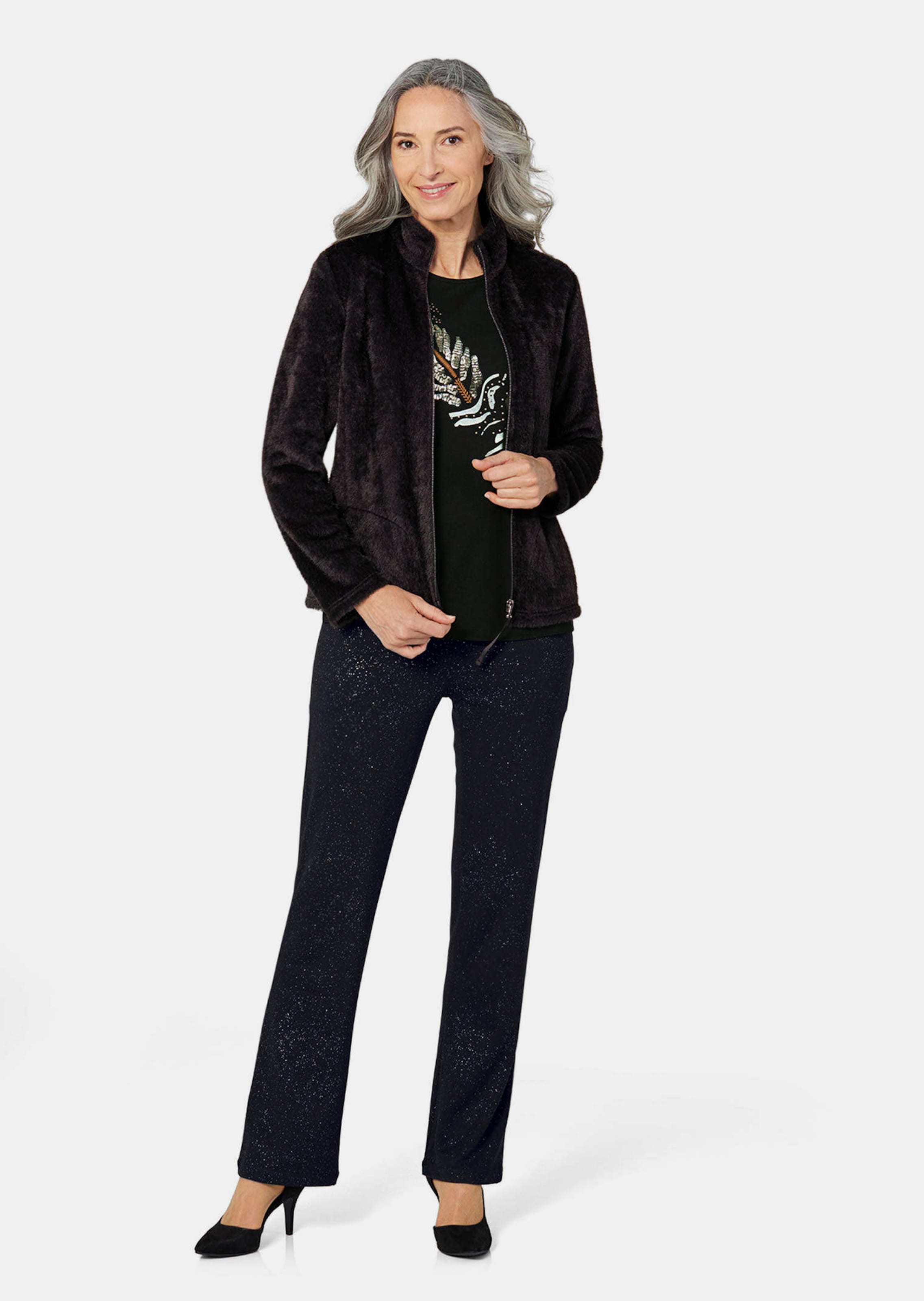 Blouson légèrement brillant - noir - Gr. 54 de Goldner Fashion