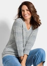 Pullover van structuurtricot met een V-hals thumbnail 4