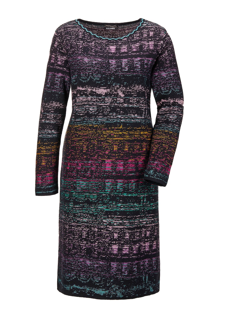 Tricot jurk met all-over jacquardpatroon