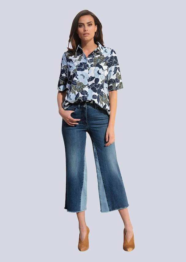 Bluse mit floralem Dessin 1