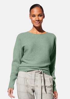 Rundhals-Pullover mit Fledermausärmeln thumbnail 1