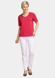 T-shirt avec charmante encolure et pierres décoratives thumbnail 2