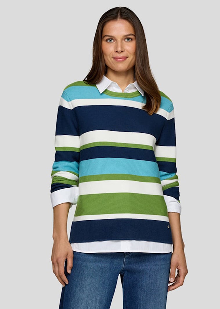 Strickpullover mit Blockstreifen