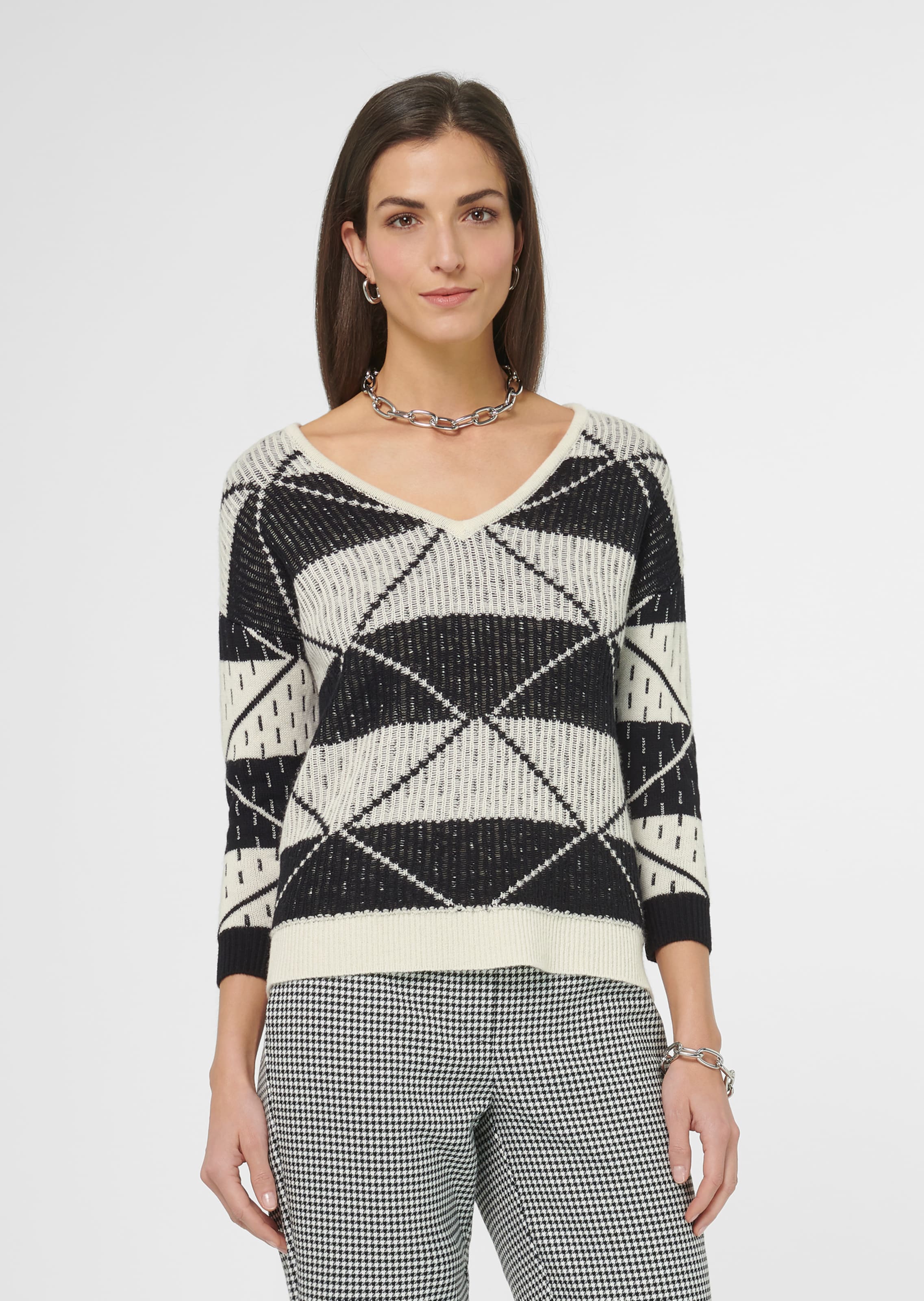 Jacquard-Pullover aus Schurwolle