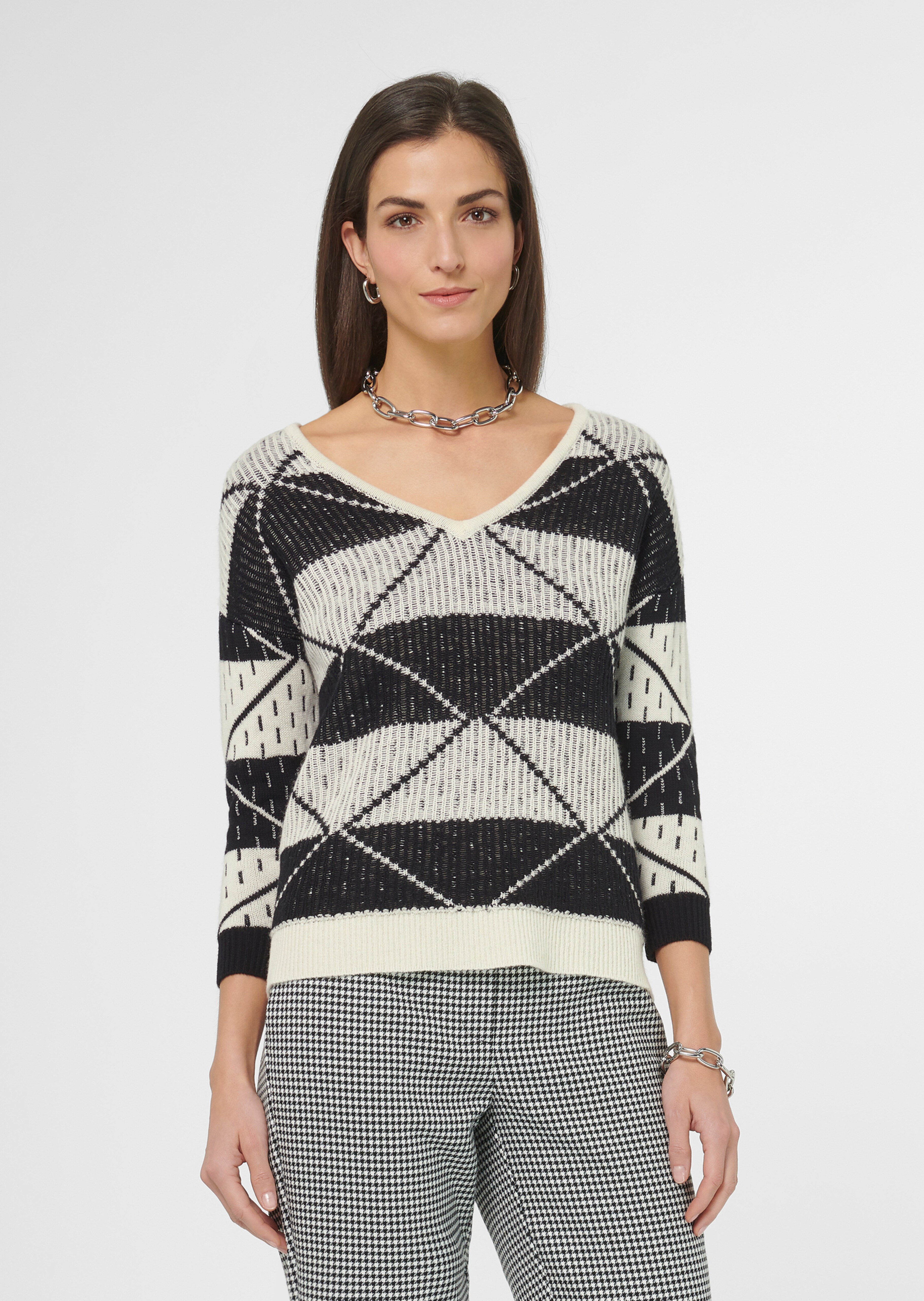 Jacquard-Pullover aus Schurwolle