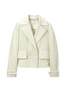 Double-breasted short blazer in boiled wool thumbnail 6