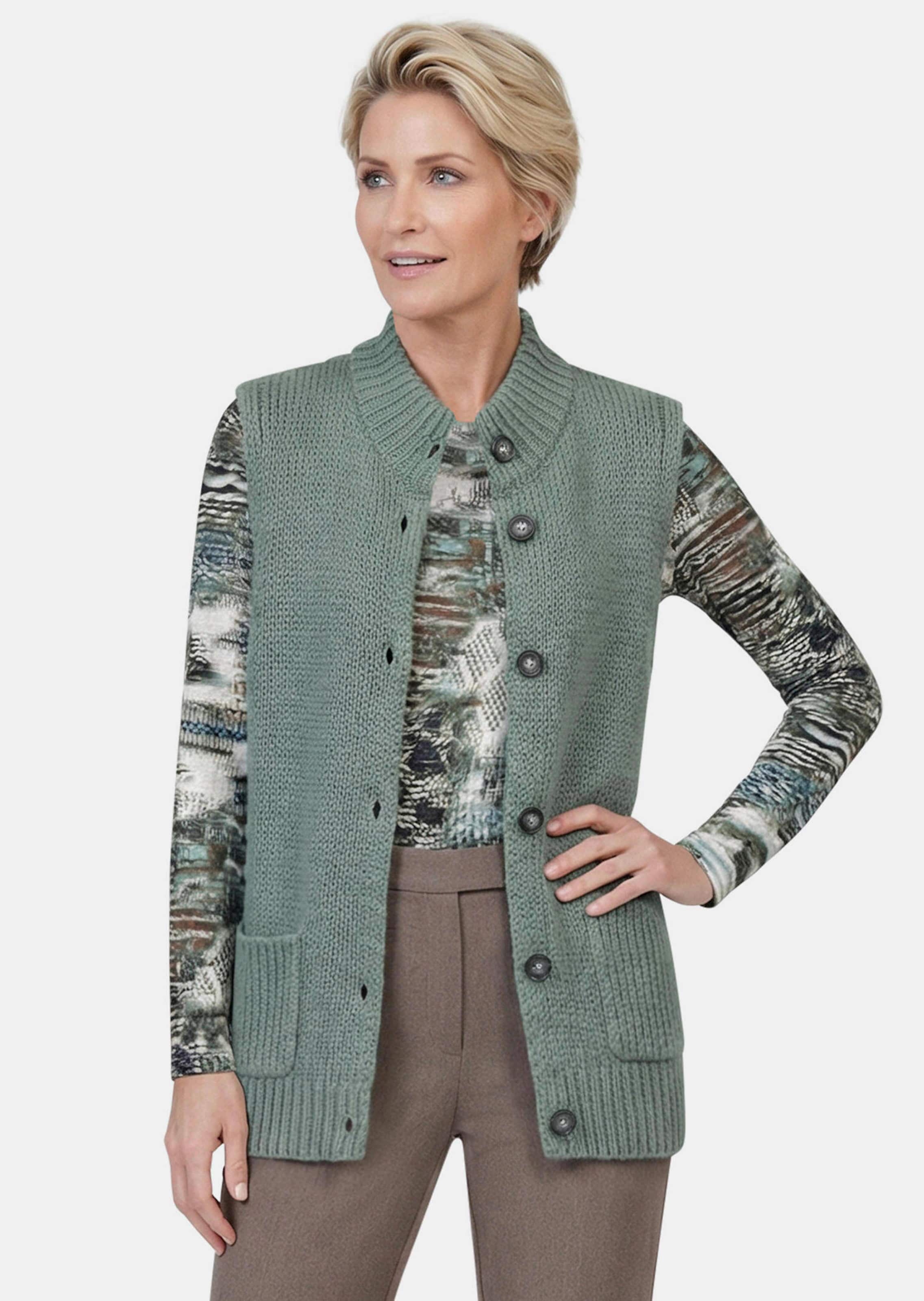 Lichtgewicht tricot vest met knoopsluiting