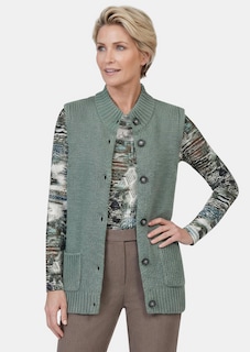 Lichtgewicht tricot vest met knoopsluiting thumbnail 1