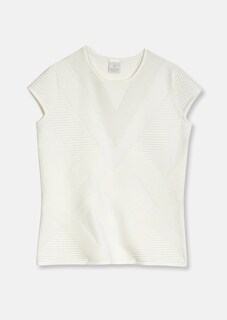 figurbetonter Kurzarm-Pullover mit Struktur-Muster thumbnail 6