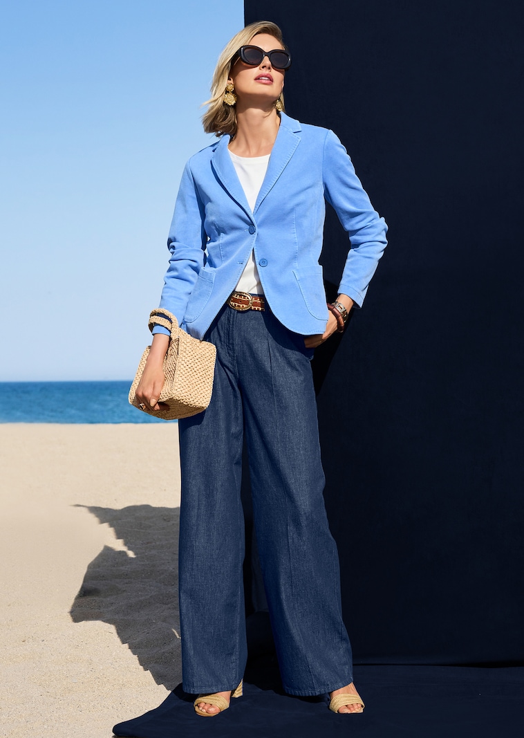 Kurzer Blazer mit Zierstich