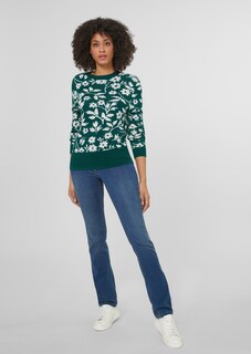 Jacquard-Pullover im Blumen-Dessin thumbnail 2
