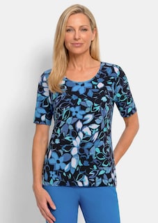 Katoenen shirt met kleurrijk bloemenpatroon thumbnail 7
