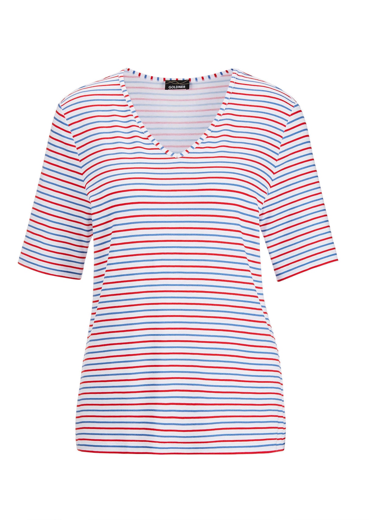 Ringelshirt mit V-Ausschnitt