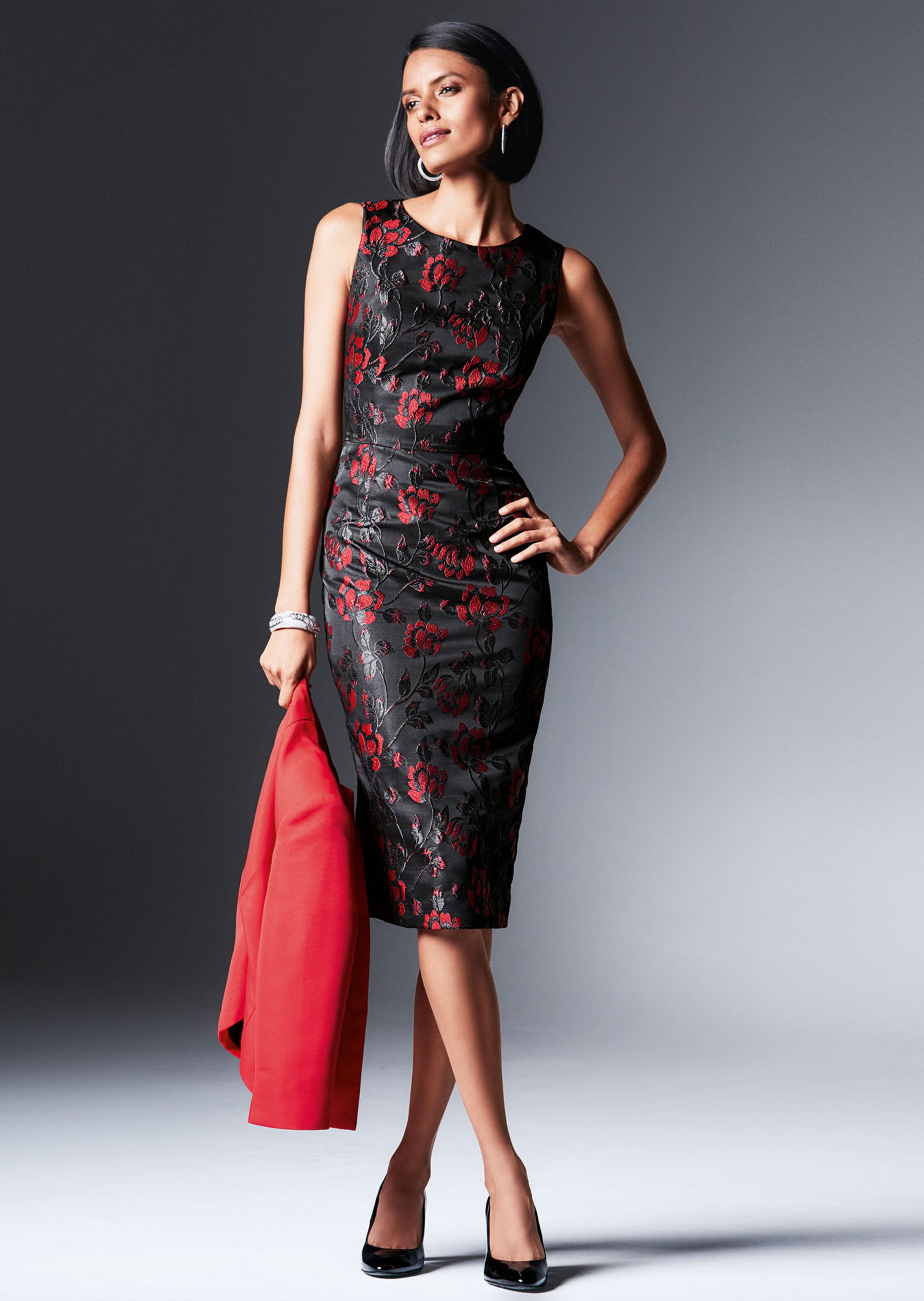 Robe sur noir rouge MADELEINE Vetement