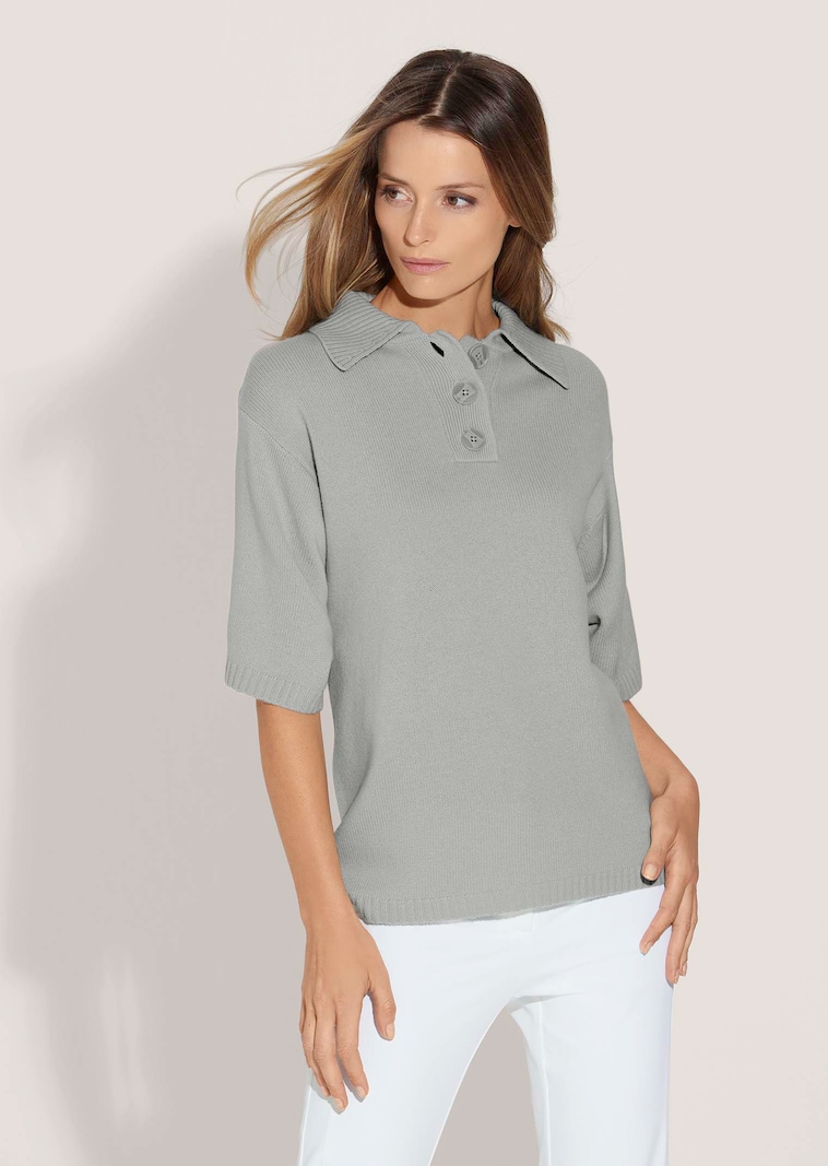 Polo-Pullover aus Schurwoll-Kaschmir-Mix