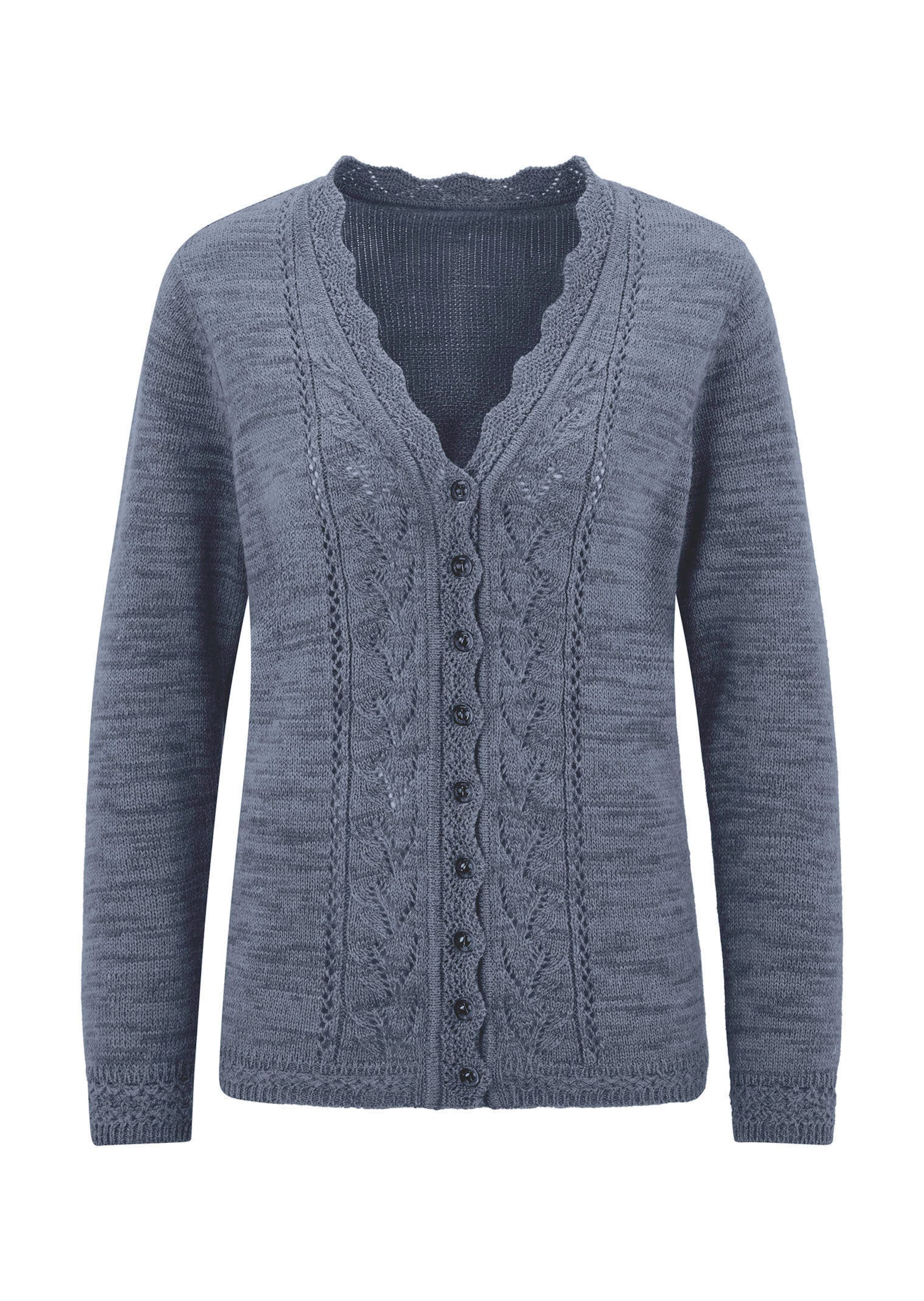 Strickjacke mit filigranen Ajourdetails