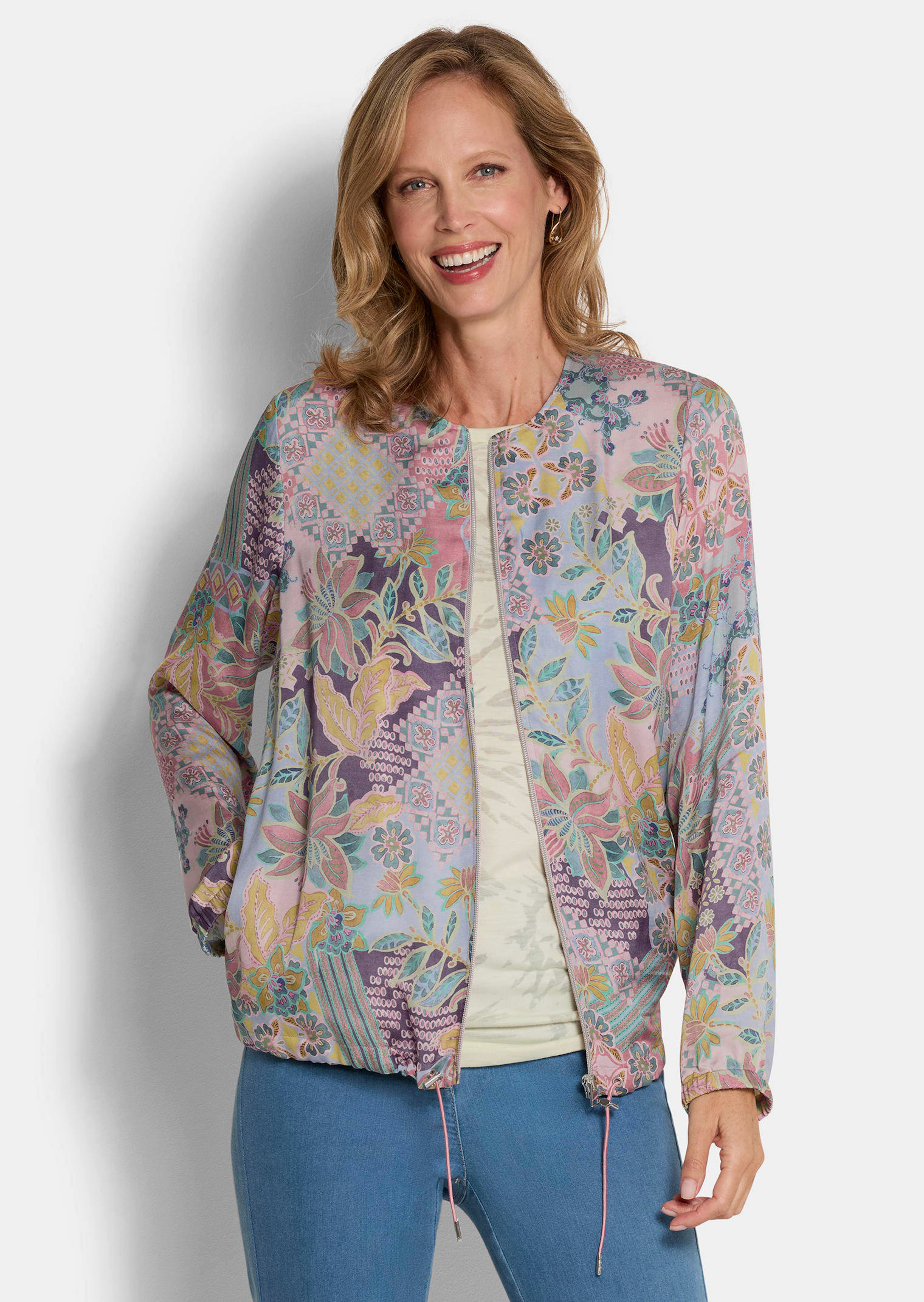 Leichter Blouson aus Viskose-Satin