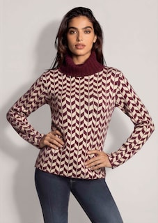 Pullover mit Zickzack-Muster und Rollkragen thumbnail 2