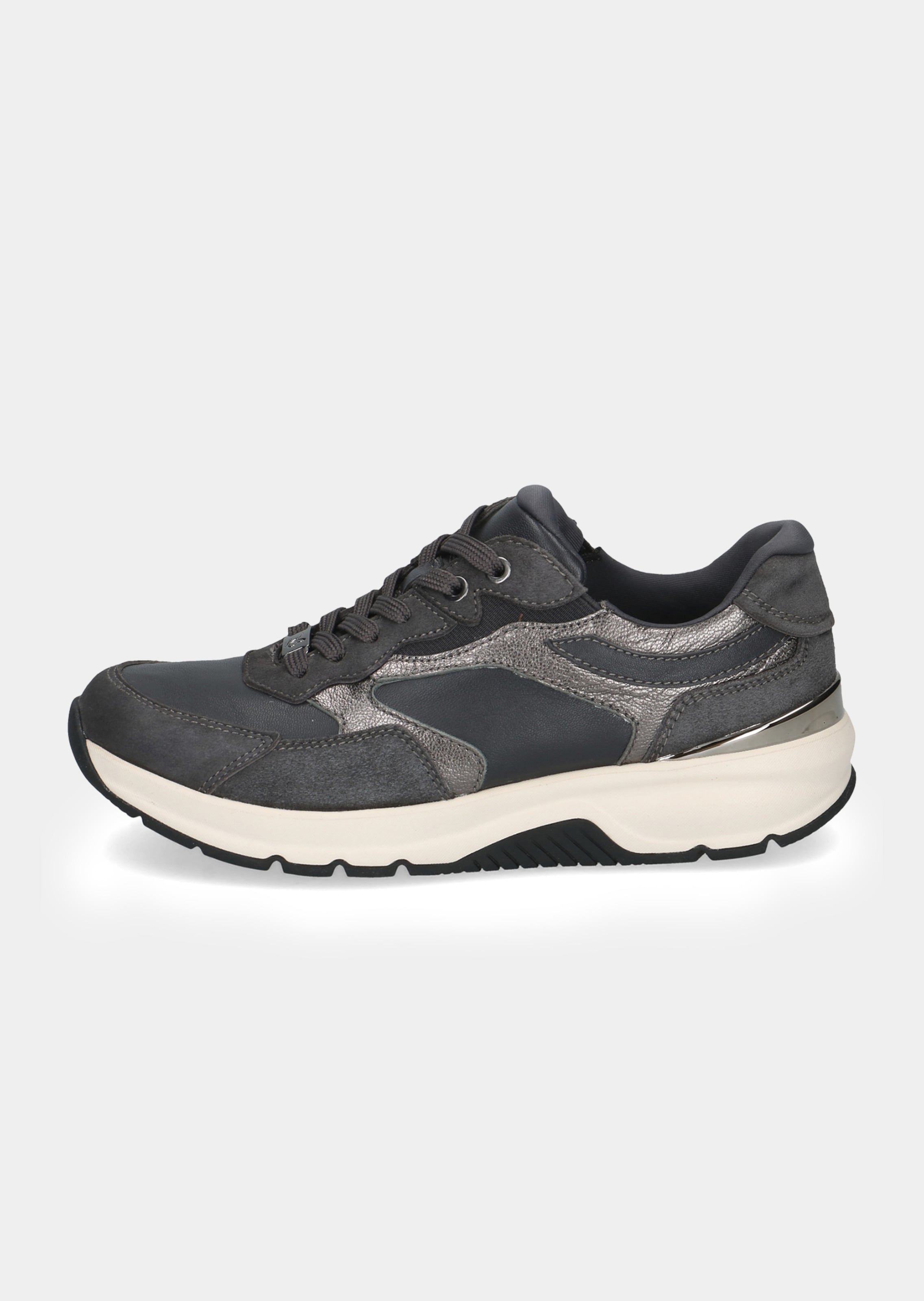 Sneakers en cuir brut et lisse avec amorti