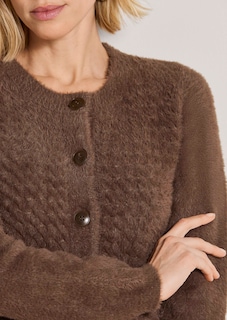 Flauschige Strickjacke mit Wabenstruktur thumbnail 5