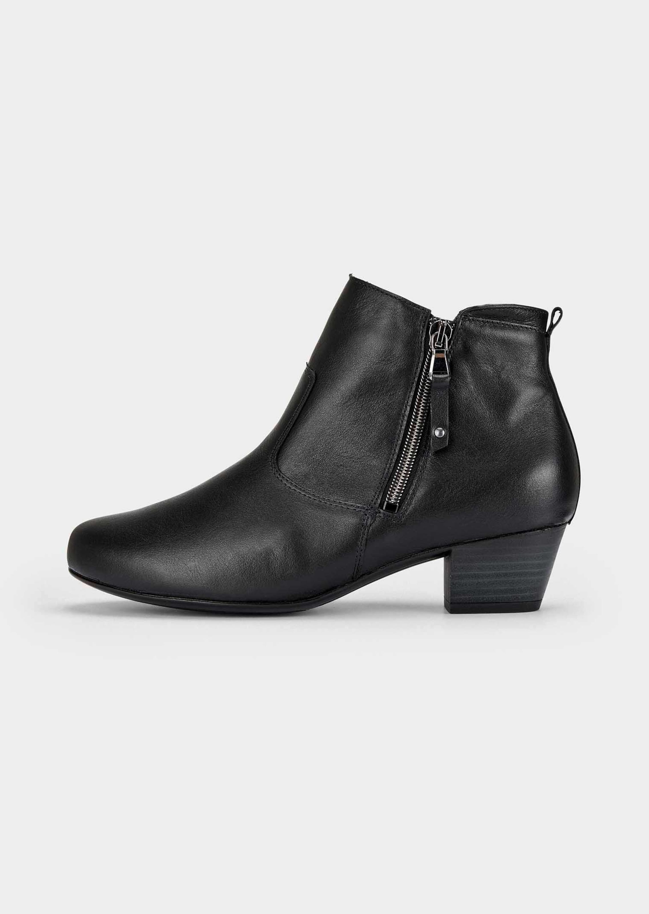 Bottines en cuir nappa avec fermeture éclair
