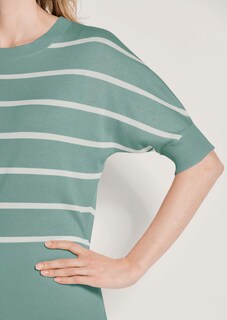 Ringelpullover mit Halbarm und breitem Bund thumbnail 5