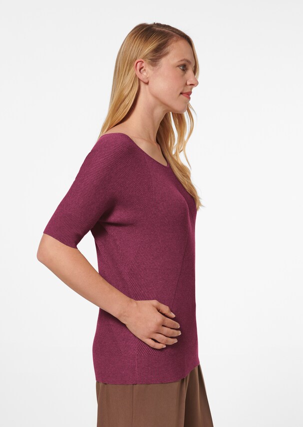 Fine knit jumper with turn-up sleeves 3