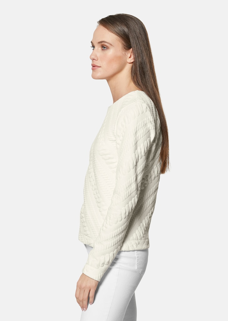 Sweatshirt in elegant jersey with diagonal texture 3
