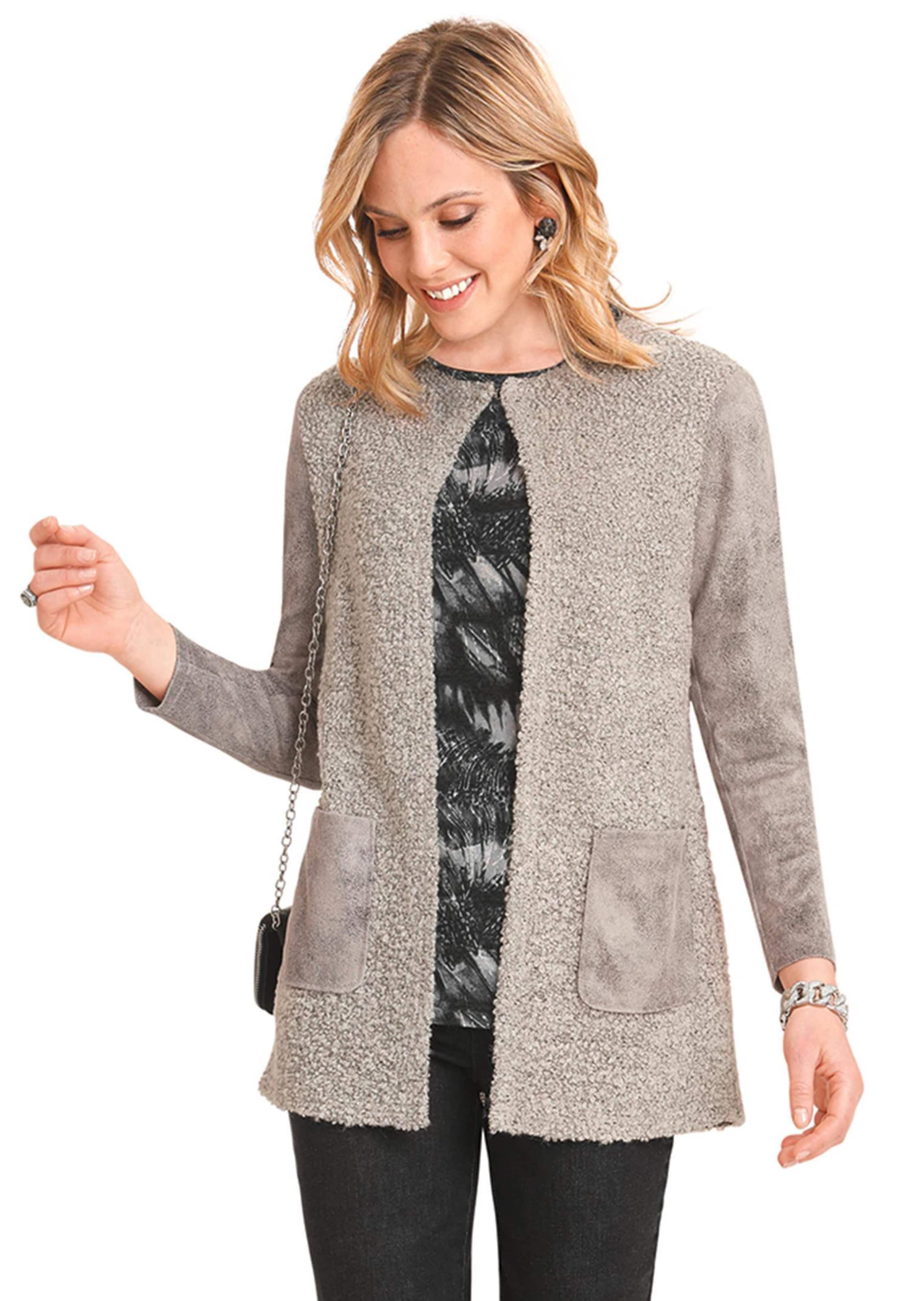 Hochwertiger Cardigan mit aufwendigem Material-Mix